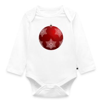 Boule de Noël / Bébé de Noël - Body Bébé bio manches longues - blanc - Devant