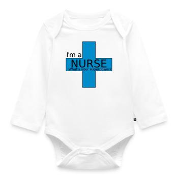 Krankenschwester Superpower - Baby Bio-Langarm-Body - Weiß - Vorne