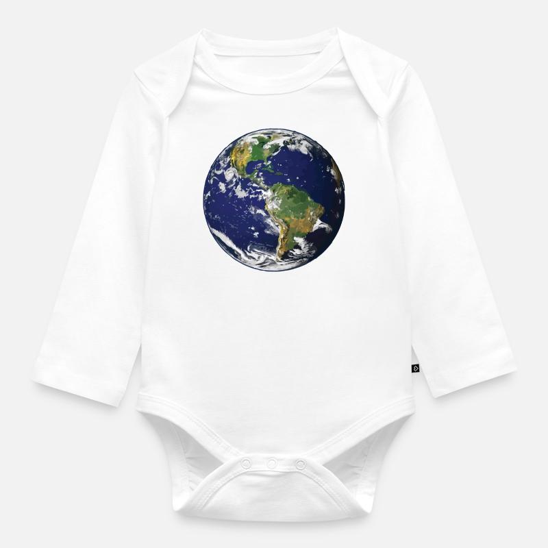 Planet Erde - Baby Bio-Langarm-Body - Weiß