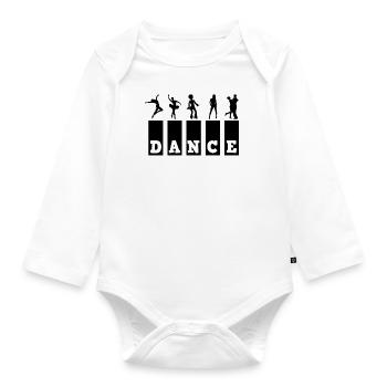 Dance dance dancing - Organic Longsleeve Baby Bodysuit - white - Front