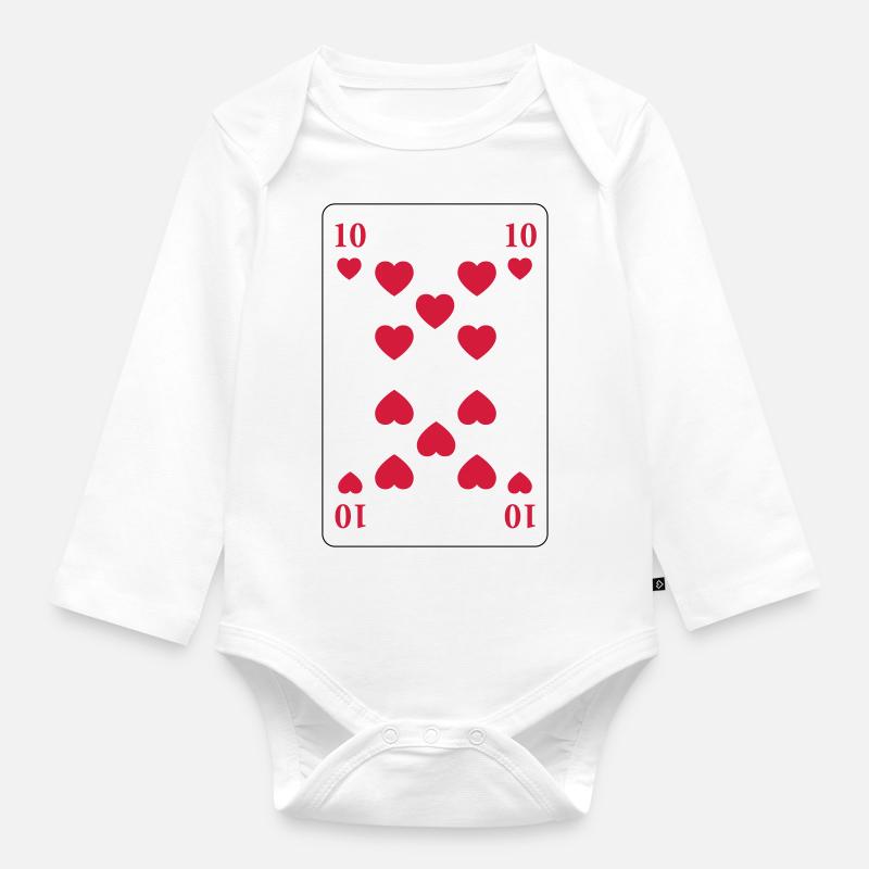 Coeur 10 - dix coeurs - Body Bébé bio manches longues - blanc