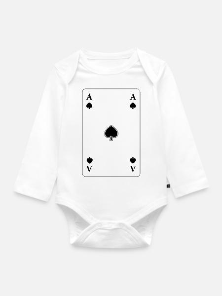 ace - Organic Longsleeve Baby Bodysuit - white