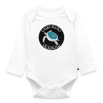 flat earth - Organic Longsleeve Baby Bodysuit - white - Front