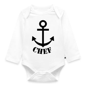 chef - Baby Bio-Langarm-Body - Weiß - Vorne