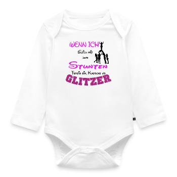 Claws glitter - Organic Longsleeve Baby Bodysuit - white - Front