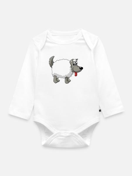 Wolf in sheep's clothing - Organic Longsleeve Baby Bodysuit - white