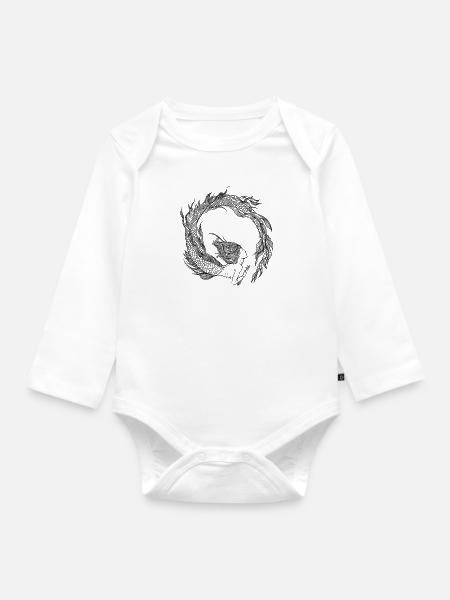 Mermaid - Meerjungfrau - schwarz - Baby Bio-Langarm-Body - Weiß
