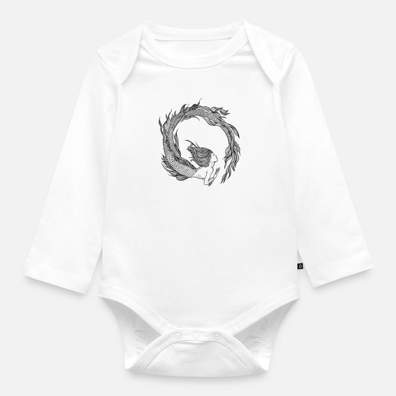 Sirène - Sirène - noir - Body Bébé bio manches longues - blanc