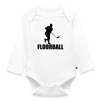 Floorball - Baby Bio-Langarm-Body - Weiß - Vorne