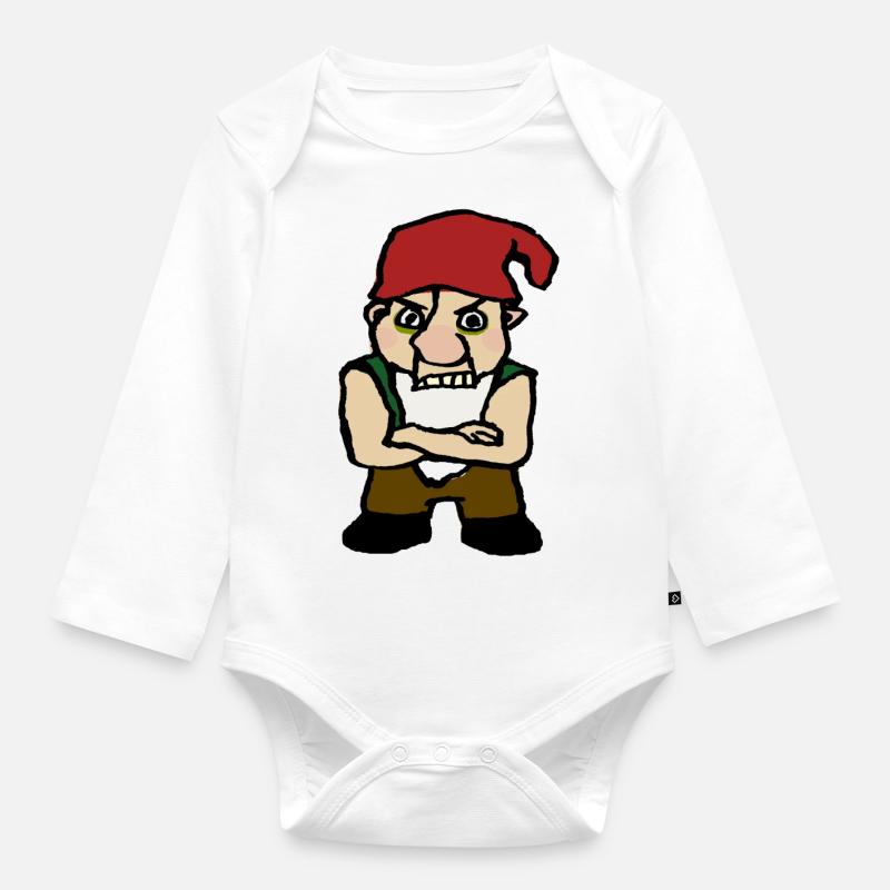 Zwerg - Baby Bio-Langarm-Body - Weiß