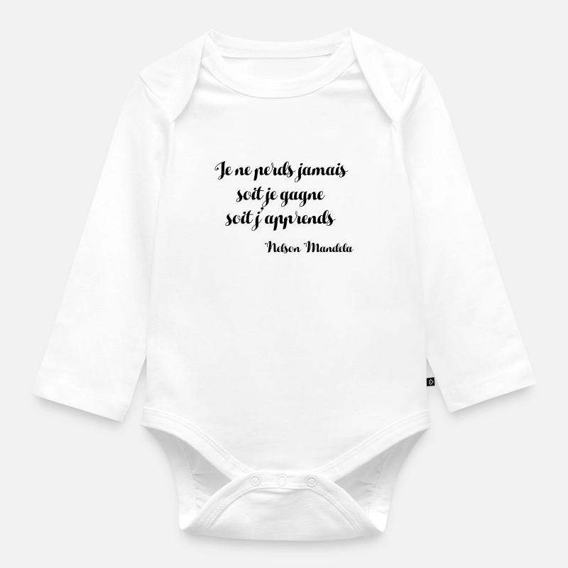 Nelson Mandela - Citation - Body Bébé bio manches longues - blanc