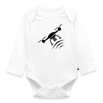 Drone gift for pilots and fans of drones - Organic Longsleeve Baby Bodysuit - white - Front