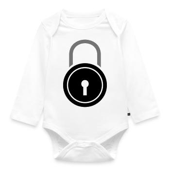 Lock padlock - Organic Longsleeve Baby Bodysuit - white - Front