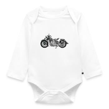 NATIVE AMERICAN - Vintage Motorcycle Shirt Gift - Organic Longsleeve Baby Bodysuit - white - Front