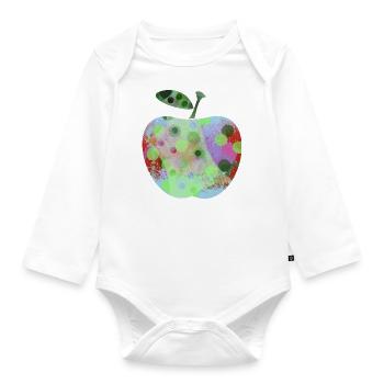 Pomme colorée avec des taches - Body Bébé bio manches longues - blanc - Devant