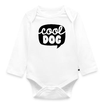 COOL DOG - Organic Longsleeve Baby Bodysuit - white - Front