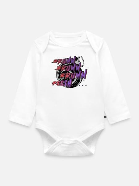 BRUMM BRUMM BRUMM PSSSH - Organic Longsleeve Baby Bodysuit - white