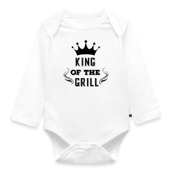 King of the grill - Organic Longsleeve Baby Bodysuit - white - Front