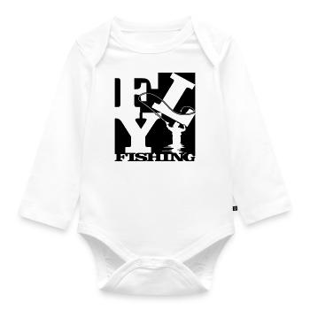 flyfishing Robert Indiana schwarz aussen - Body Bébé bio manches longues - blanc - Devant