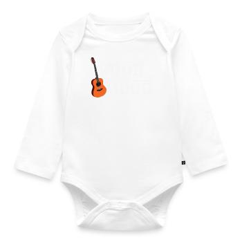 Guitar wood instrument music band gift - Organic Longsleeve Baby Bodysuit - white - Front