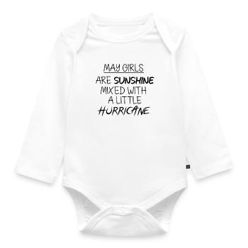 Mai filles Anniversaire Mai cadeau Spruch - Body Bébé bio manches longues - blanc - Devant
