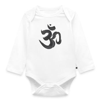 Yoga Om méditation bouddhiste cadeau enfants hindou - Body Bébé bio manches longues - blanc - Devant