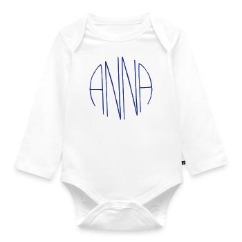 Anna Geschenk - Baby Bio-Langarm-Body - Weiß - Vorne