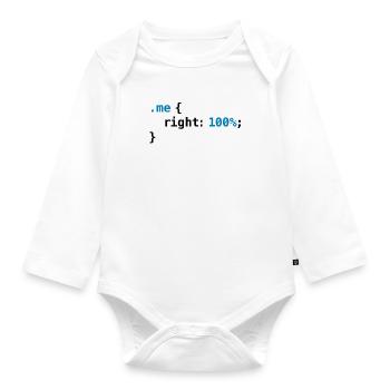 geek drôle - CSS droit 100% | Programmer Nerd Tech - Body Bébé bio manches longues - blanc - Devant