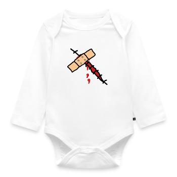 pansement et blessure - Body Bébé bio manches longues - blanc - Devant