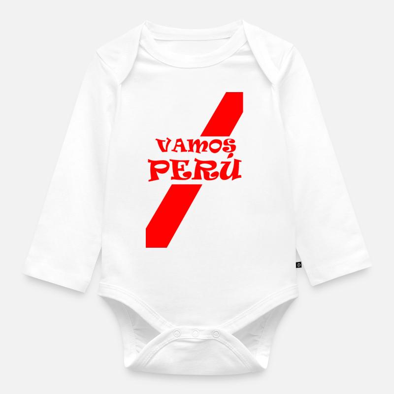 Vamos Pérou - Body Bébé bio manches longues - blanc
