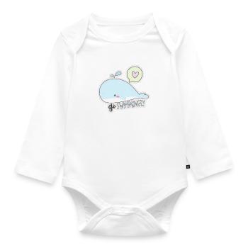 Wal Liebe Meer Sommer Geschenk schwimmen Urlaub - Baby Bio-Langarm-Body - Weiß - Vorne