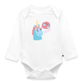 Unicorn Dream Rainbow Gift Funny - Organic Longsleeve Baby Bodysuit - white - Front