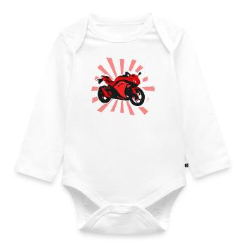Motorcycle Racing Motorcycle Motorbike Gift - Organic Longsleeve Baby Bodysuit - white - Front
