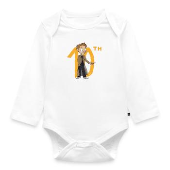 Der 10. Doktor, Chibi-Version - Baby Bio-Langarm-Body - Weiß - Vorne