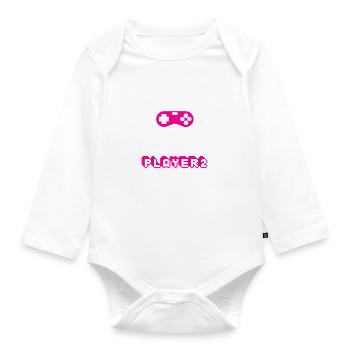 Gamer 2 - Duo Player 1 & 2 amour couple de cadeau - Body Bébé bio manches longues - blanc - Devant