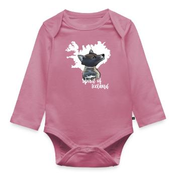 Polar fox Iceland - Organic Longsleeve Baby Bodysuit - mauve - Front