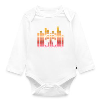Equalizer casque neon cadeau hipster musique - Body Bébé bio manches longues - blanc - Devant