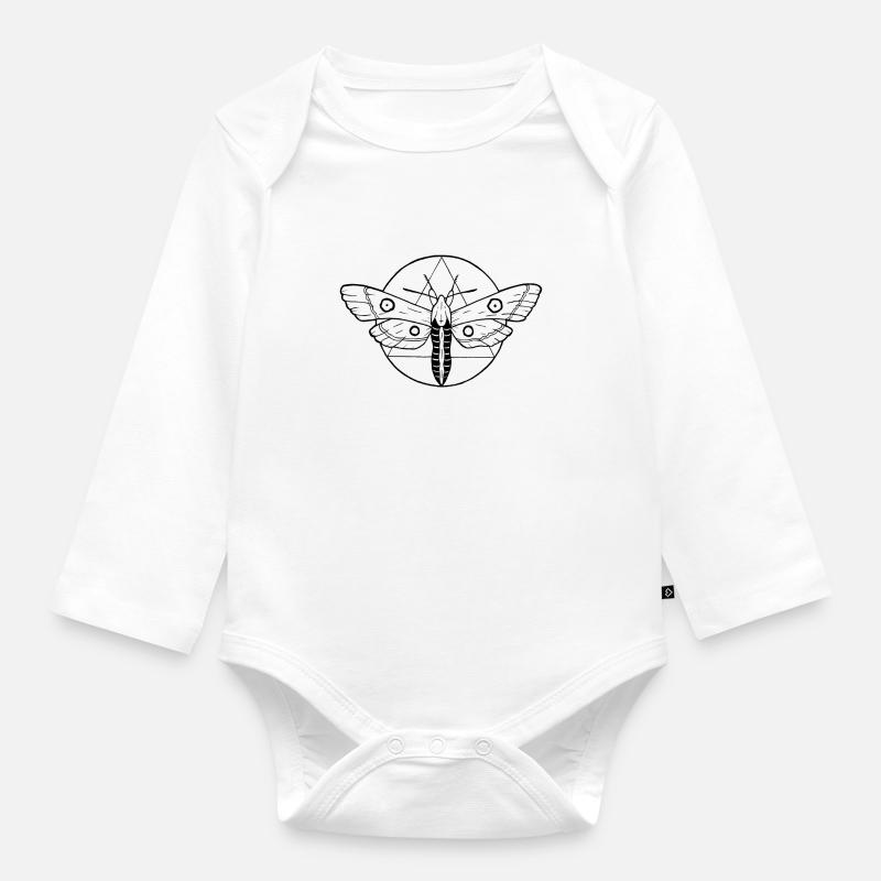 papillon de nuit - Body Bébé bio manches longues - blanc