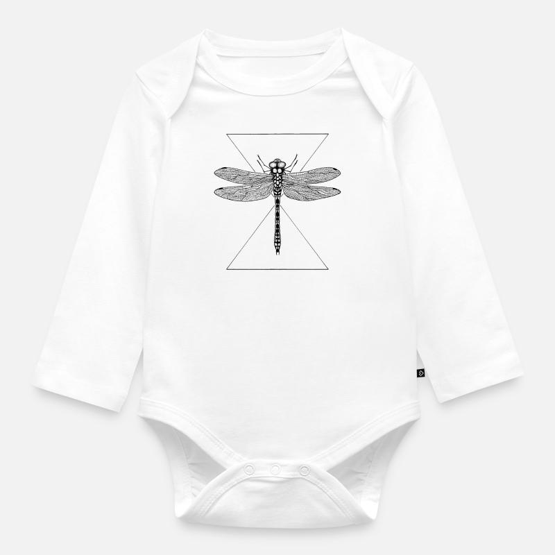 libellule - Body Bébé bio manches longues - blanc
