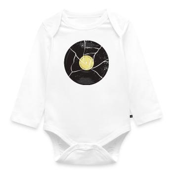 Disque vinyle - Body Bébé bio manches longues - blanc - Devant