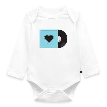 vinyl record - Organic Longsleeve Baby Bodysuit - white - Front