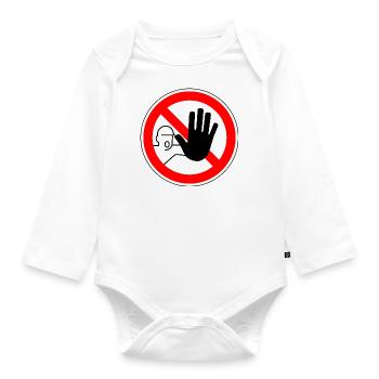 Stop kein Zutrit - Baby Bio-Langarm-Body - Weiß - Vorne