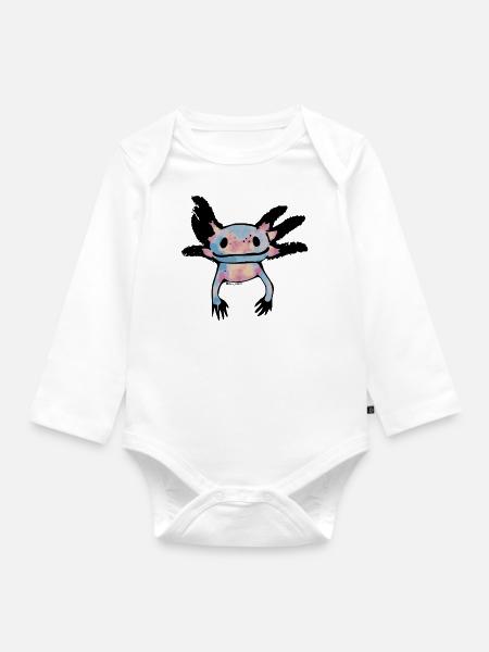 Axolotl - Baby Bio-Langarm-Body - Weiß