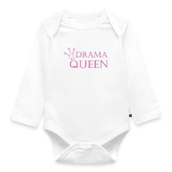 Drama-Queen - Baby Bio-Langarm-Body - Weiß - Vorne