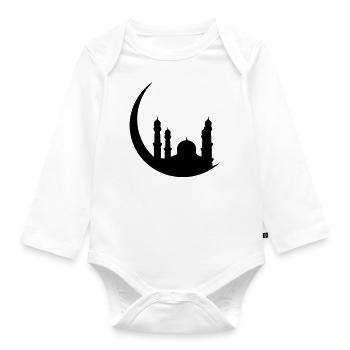 Islam Moschee Halbmond Orient - Baby Bio-Langarm-Body - Weiß - Vorne