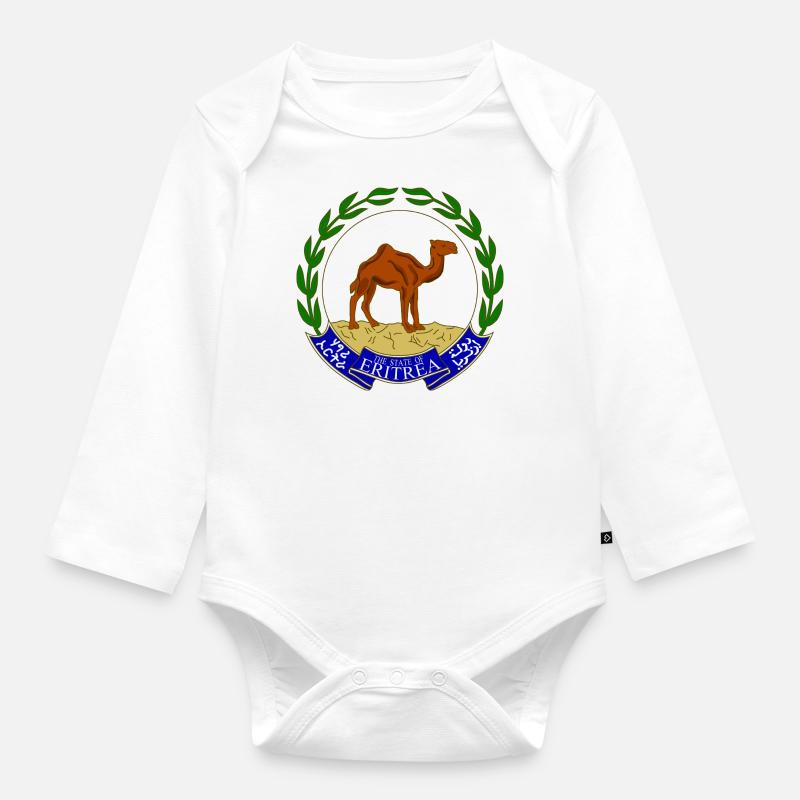 Eritrea Emblem - Ein Stück Ostafrikas - Baby Bio-Langarm-Body - Weiß