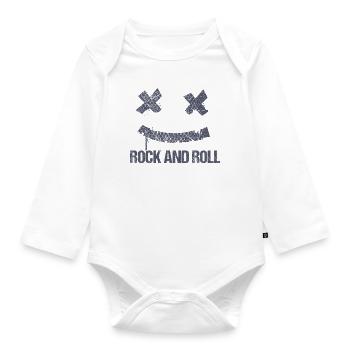 Rock and Roll - Organic Longsleeve Baby Bodysuit - white - Front
