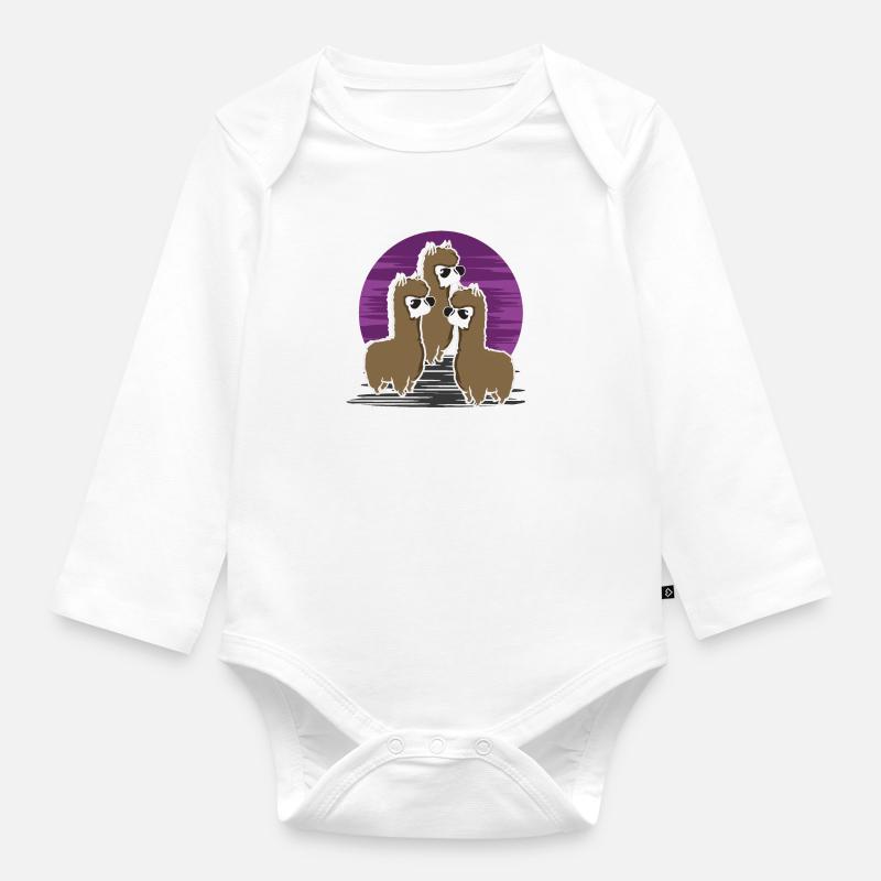 Get ready for the alpakalypse - Organic Longsleeve Baby Bodysuit - white