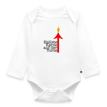 hellste kerze - Baby Bio-Langarm-Body - Weiß - Vorne