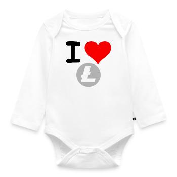 Crypto Love Lite Coin. - Baby Bio-Langarm-Body - Weiß - Vorne